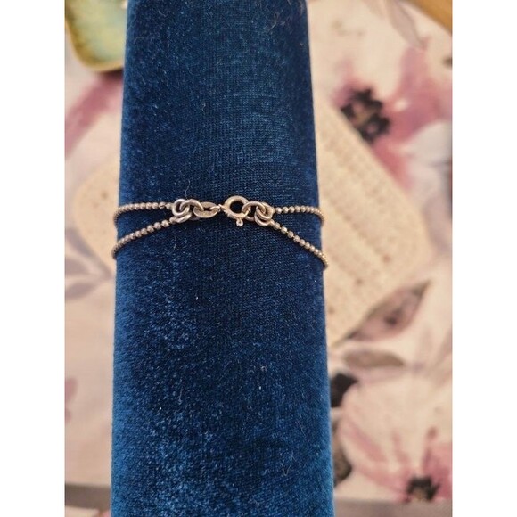 Butterfly Bracelet Size 7.75 | Double Chain Silver Amethyst Accent Jewelry - Picture 8 of 8